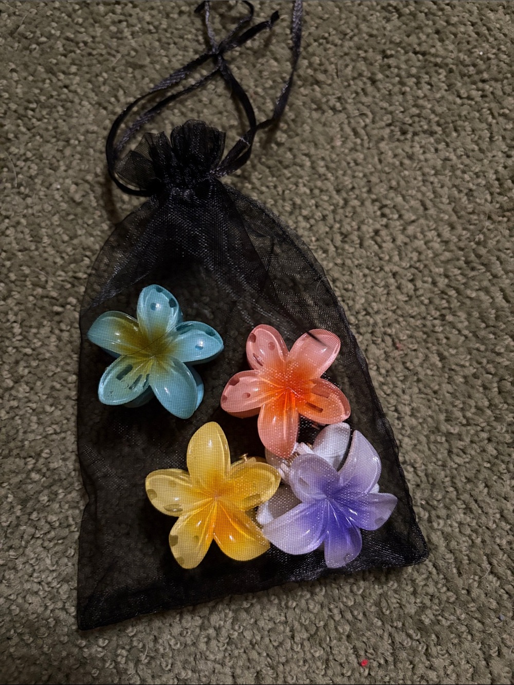 Y2K Hibiscus flower summer Hair Clips Set- Blue, Pink, Yellow, Purple